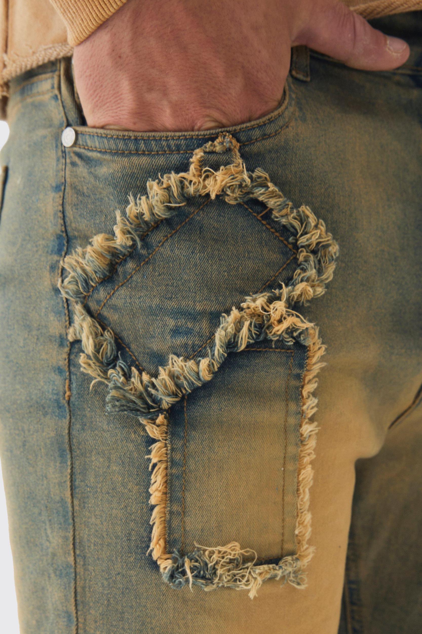 Tall Tinted Frayed Skinny Jeans | boohooMAN USA Product Image