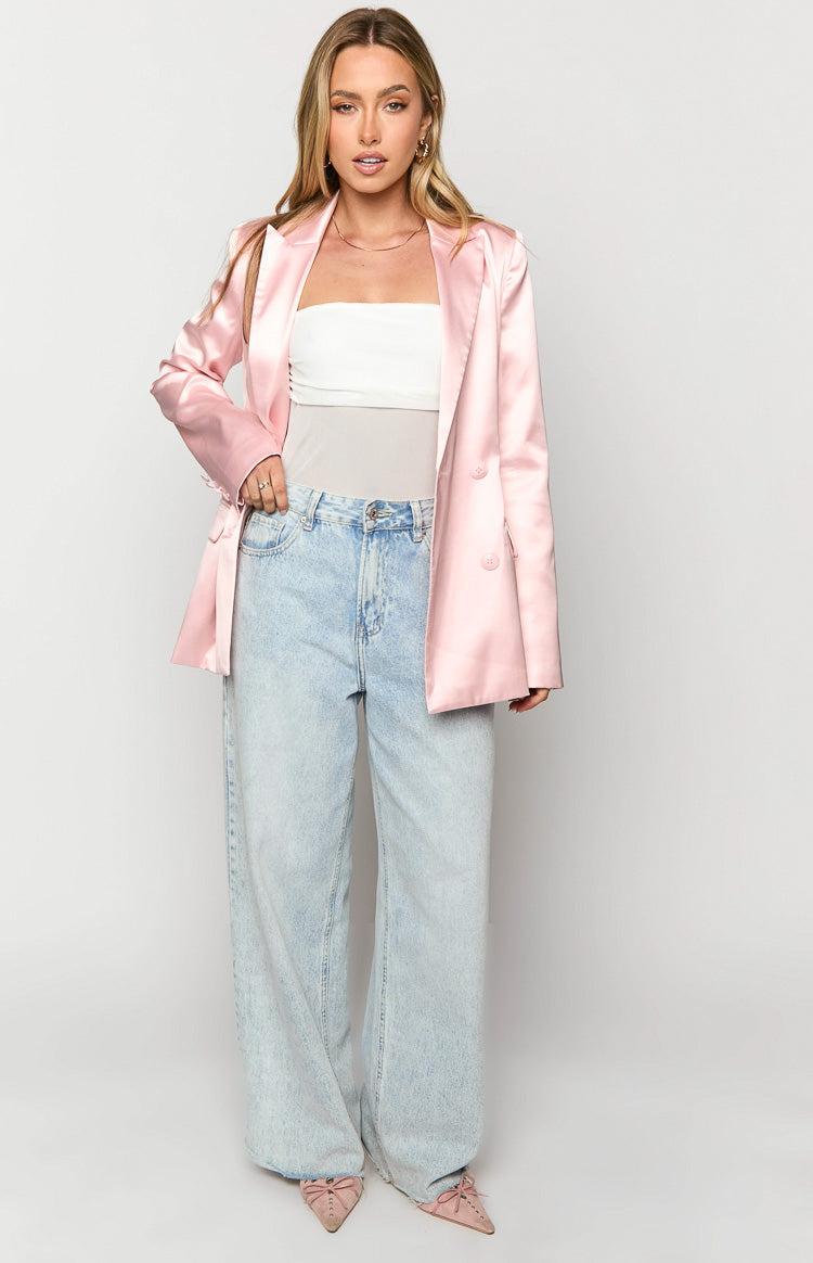Rose Pink Satin Blazer Baby Product Image