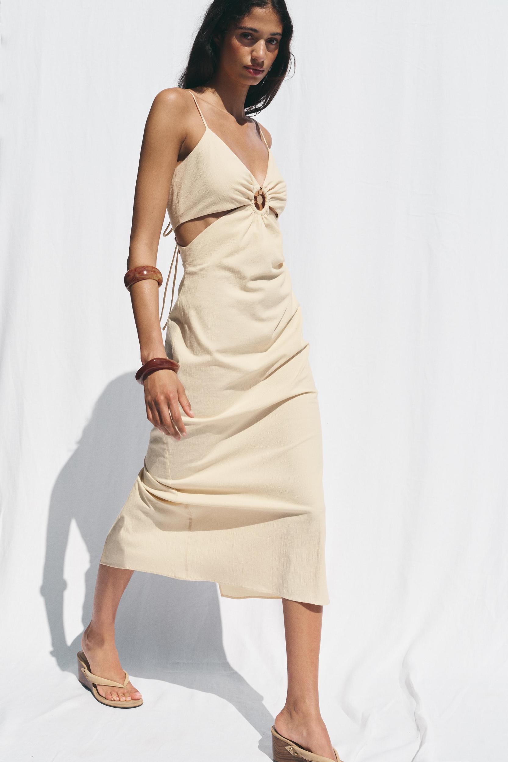 CUT OUT RUSTIC MIDI DRESS Product Image