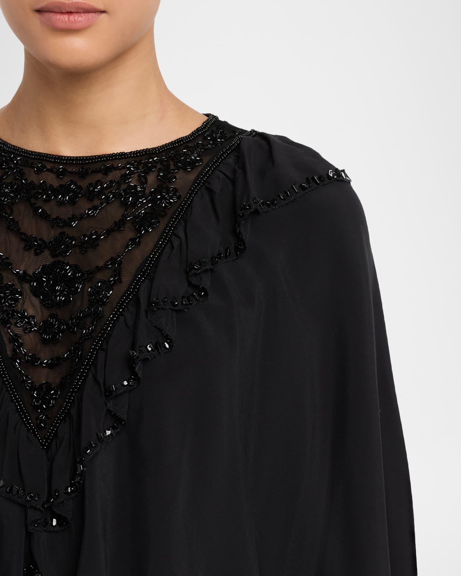 Shanna Beaded Lace Cropped Blouse Product Image