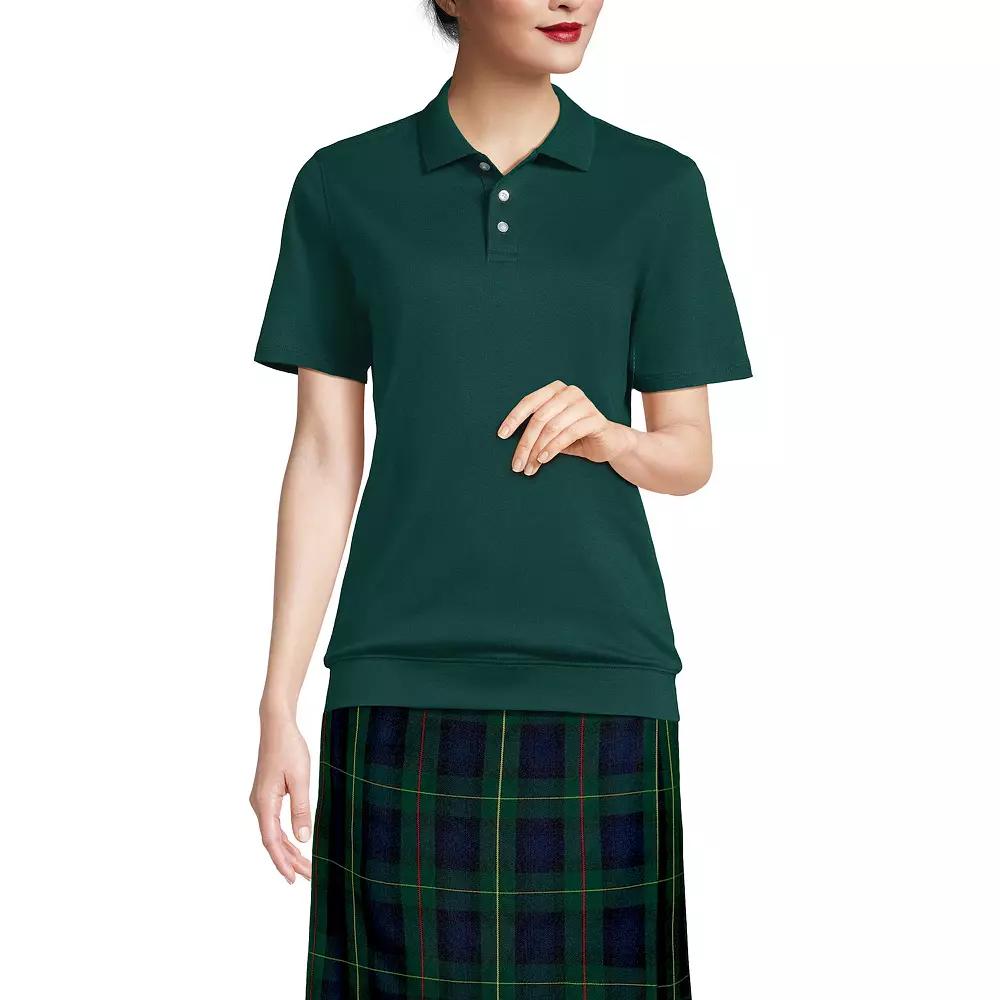Women's Lands' End Short Sleeve Banded Bottom Polo Shirt,  Product Image