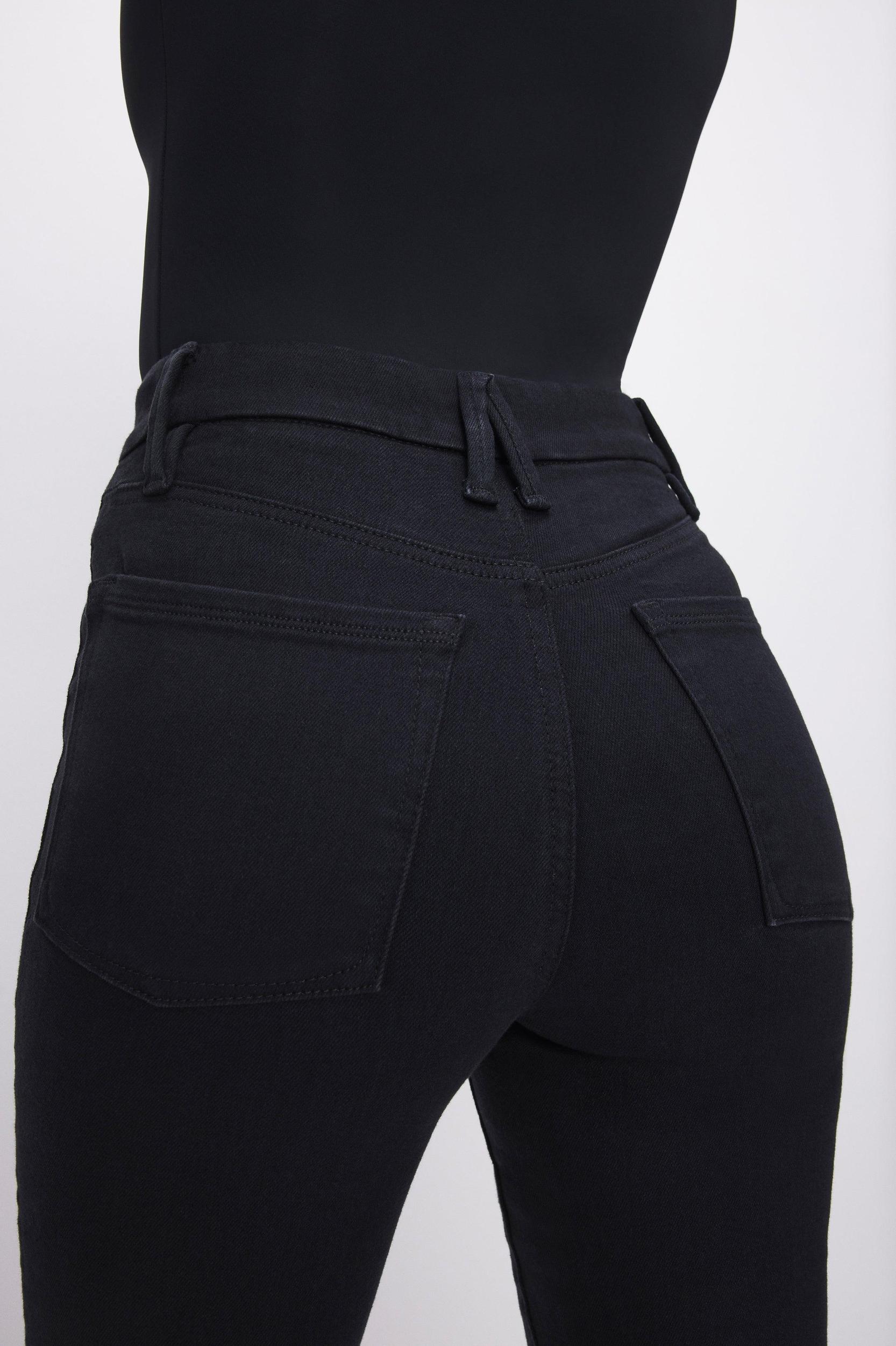 POWER STRETCH PULL-ON STRAIGHT JEANS | BLACK001 Product Image