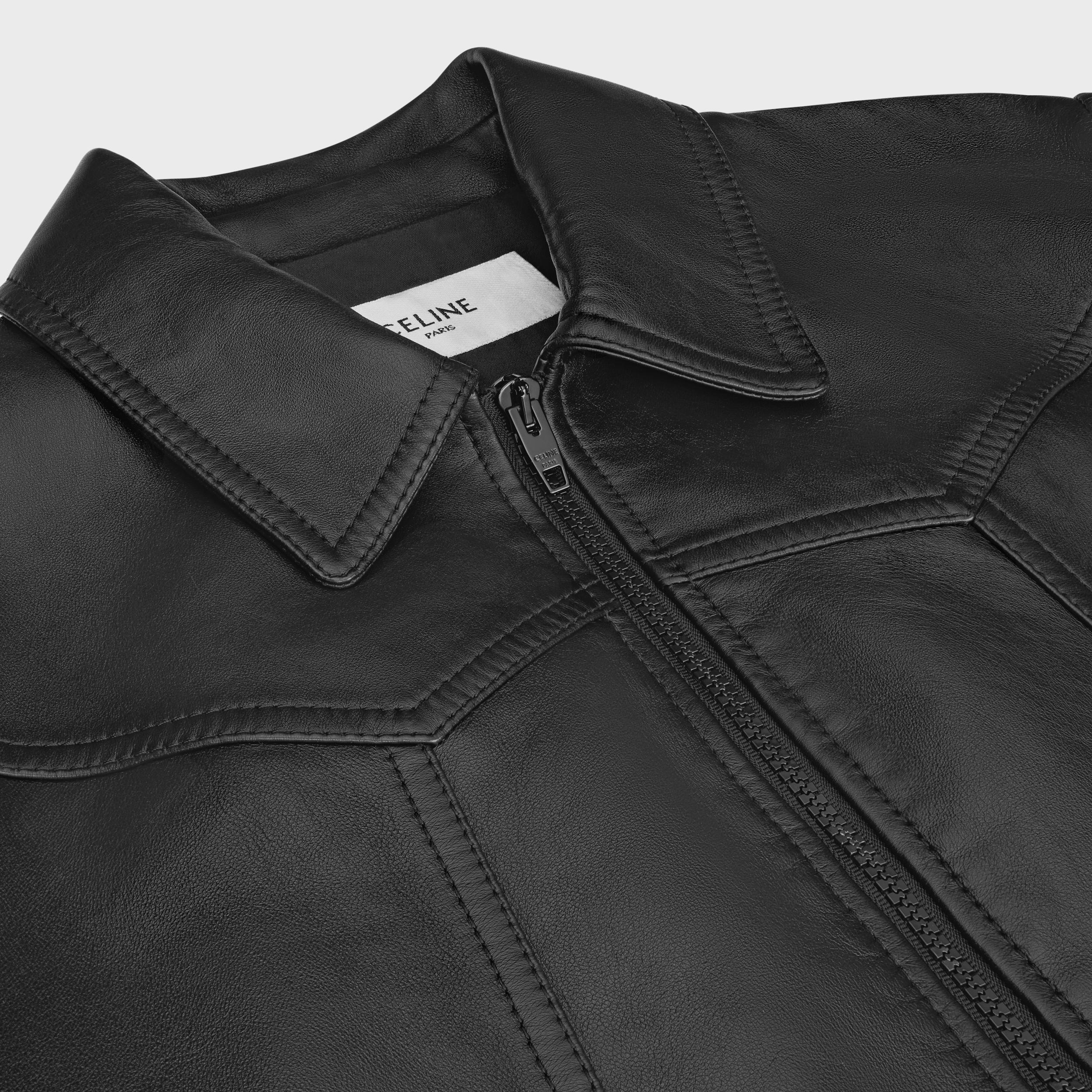 loose blouson jacket in soft lambskin Product Image