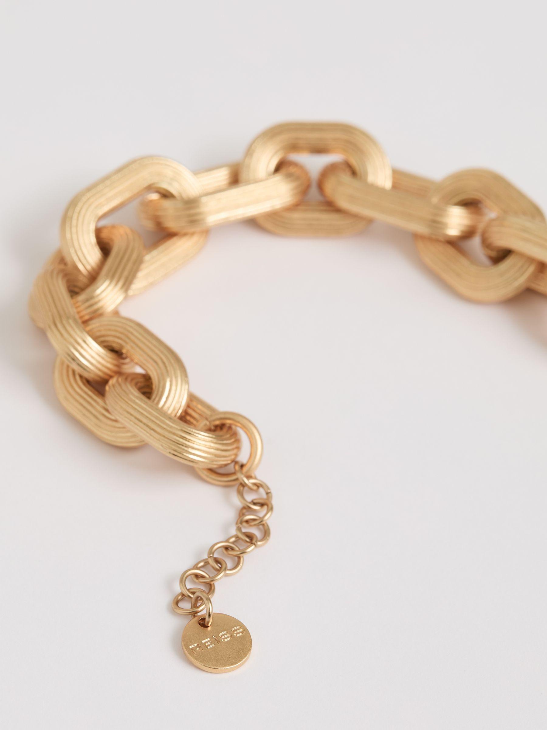 Contour Chain Link Bracelet in Gold Tone Product Image