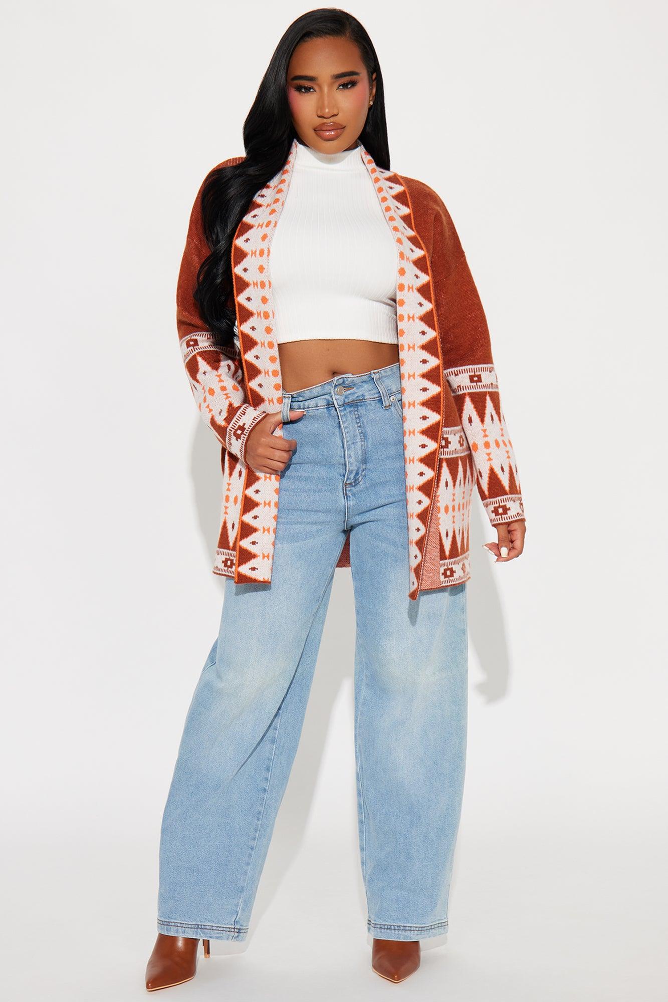 Nashville Bound Cardigan - Brown/combo Product Image