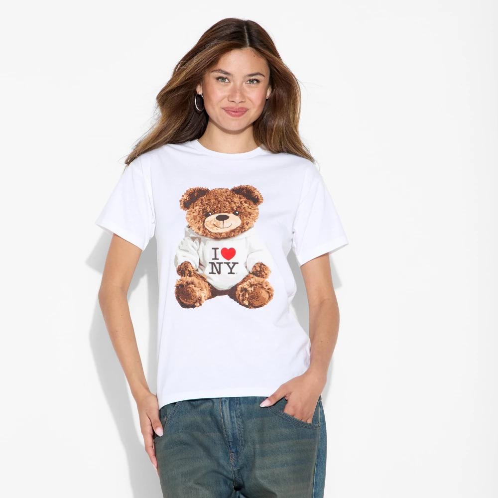 Women's NYC Bear Short Sleeve Graphic T-Shirt - White 3X Product Image