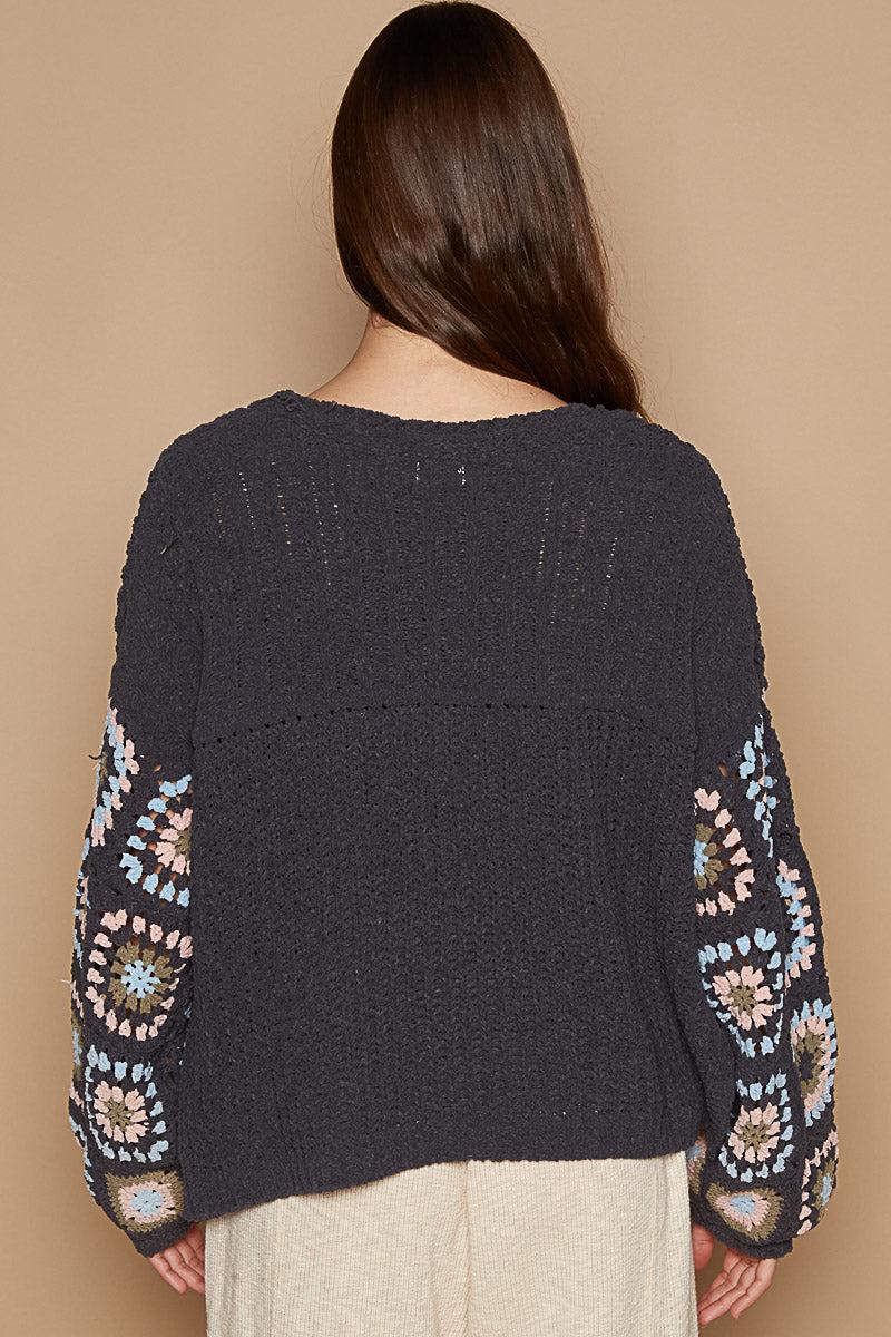 Crochet Sleeve Pullover Product Image