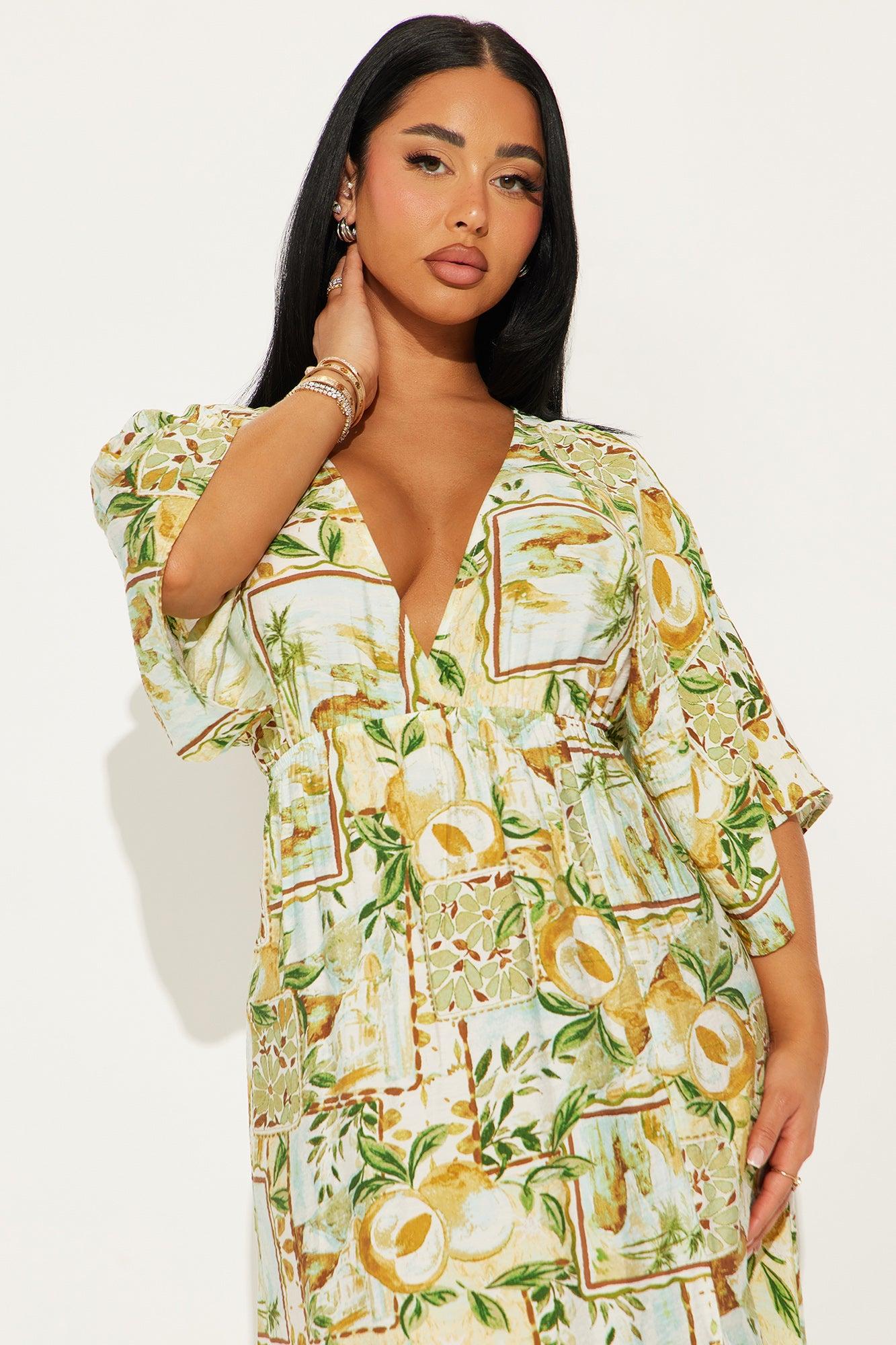 At The Farmers Market Maxi Dress - Green/combo Product Image