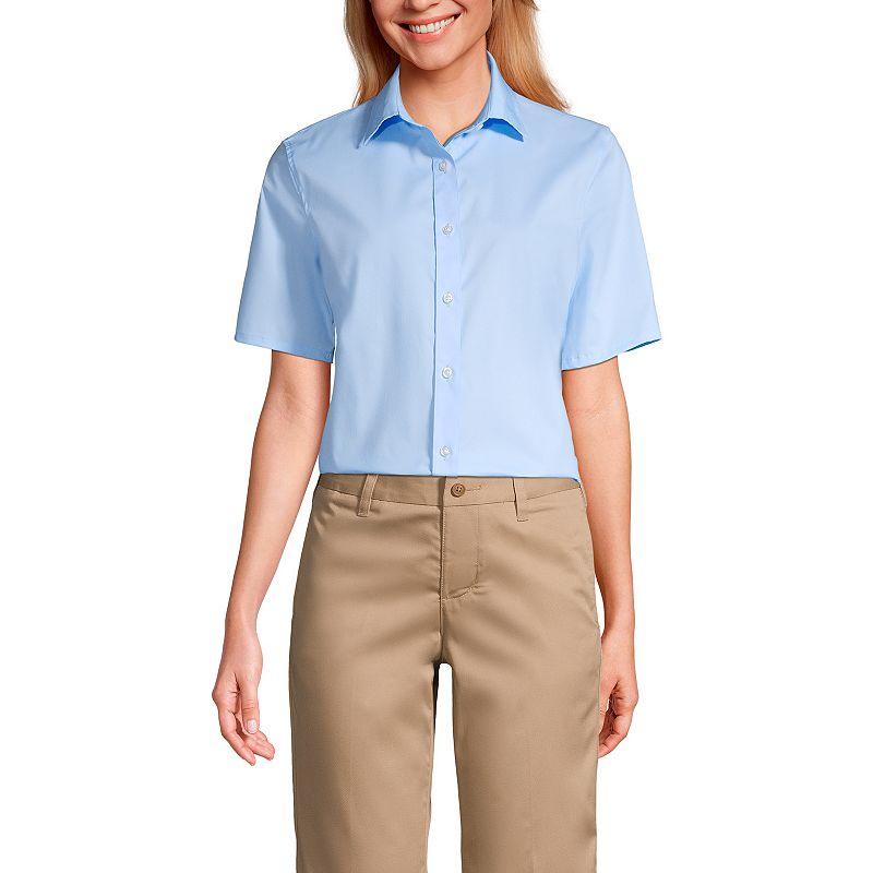 Women's Lands' End No Gape Short Sleeve Stretch Shirt,  Product Image