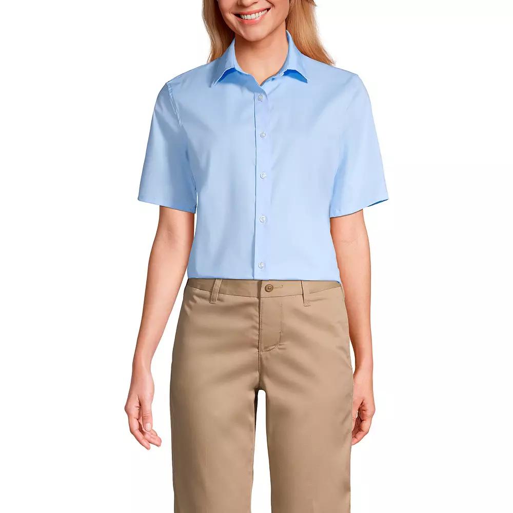 Women's Lands' End No Gape Short Sleeve Stretch Shirt,  Product Image