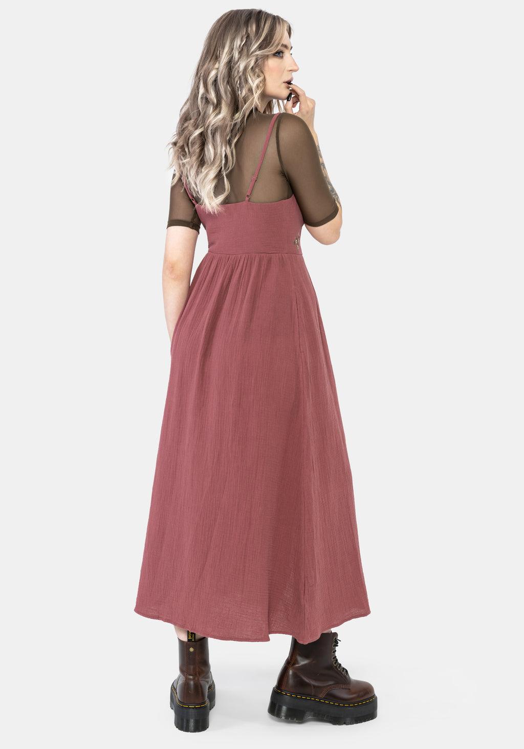 Abundance Cotton Floral Embroidered Bodice Cami Midaxi Dress Product Image