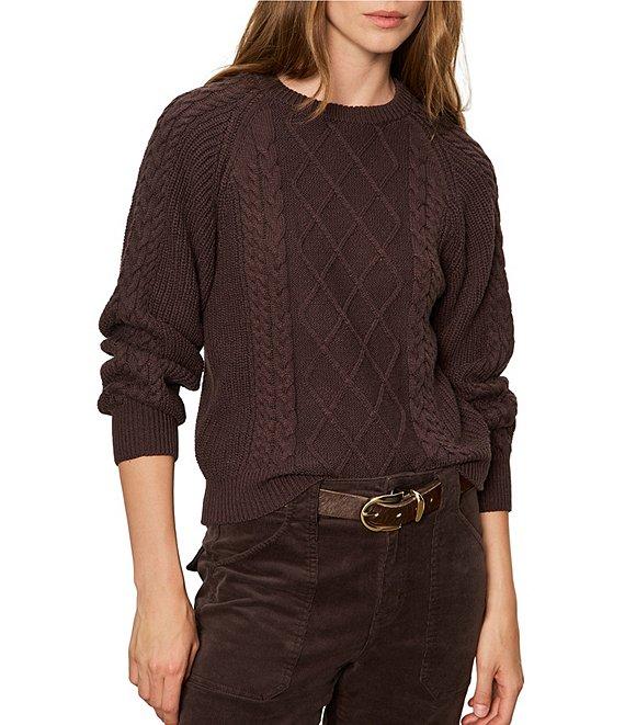 Sanctuary Nomad Cotton Slub Yarn Crew Neck Long Sleeve Cable Popover Top Product Image