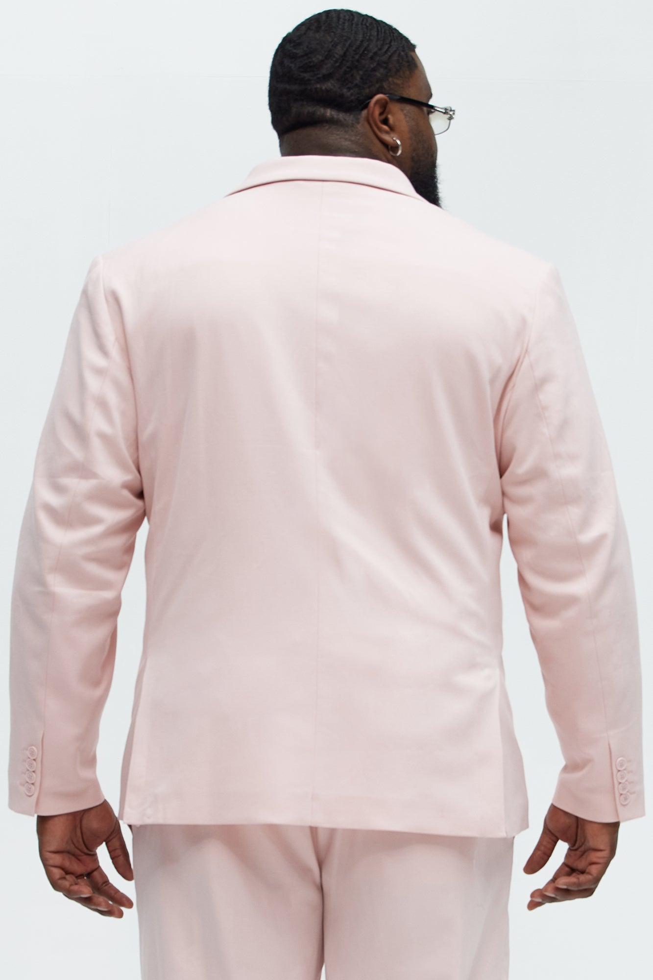 High Peak Lapel Suit Blazer - Pink Product Image