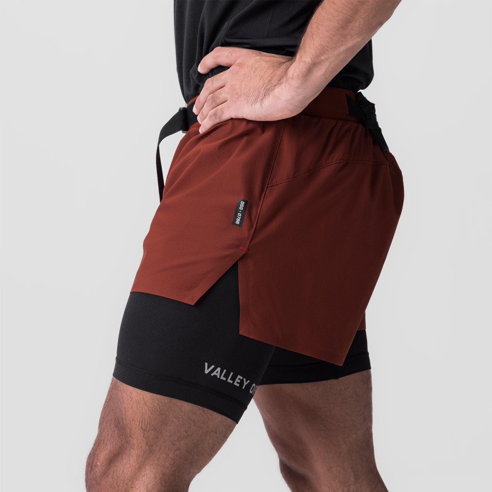 0786. Ripstop 3" Belt Pack Short - Brick/Black Product Image