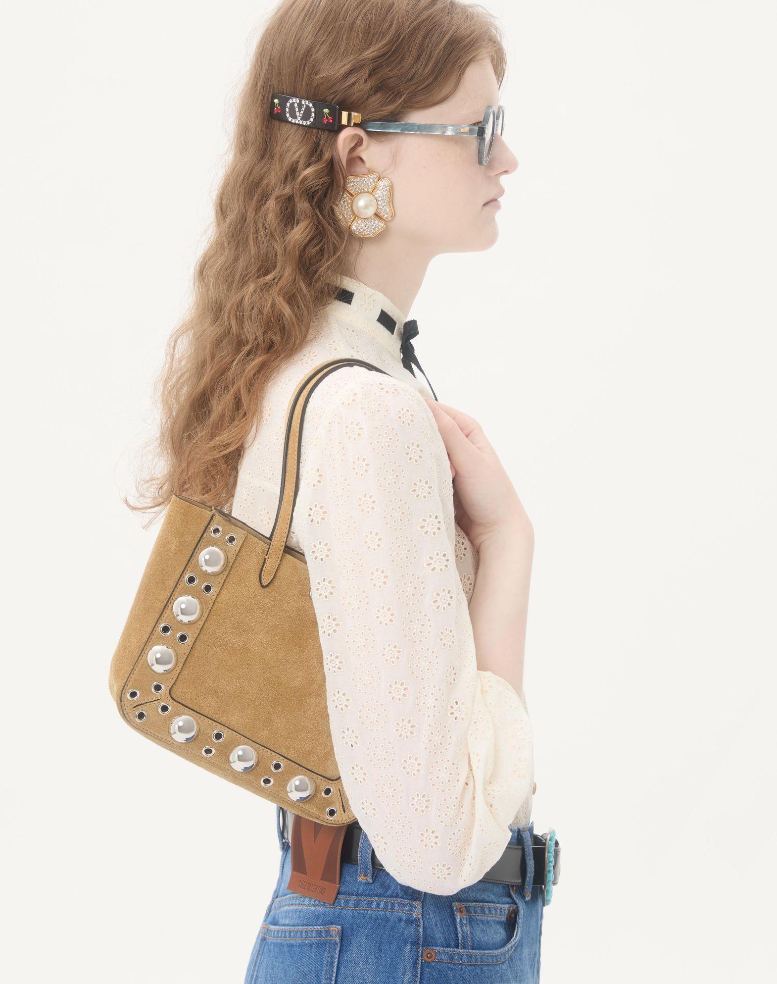 Valentino Garavani Nellcôte Mini Suede Shopping Bag Product Image