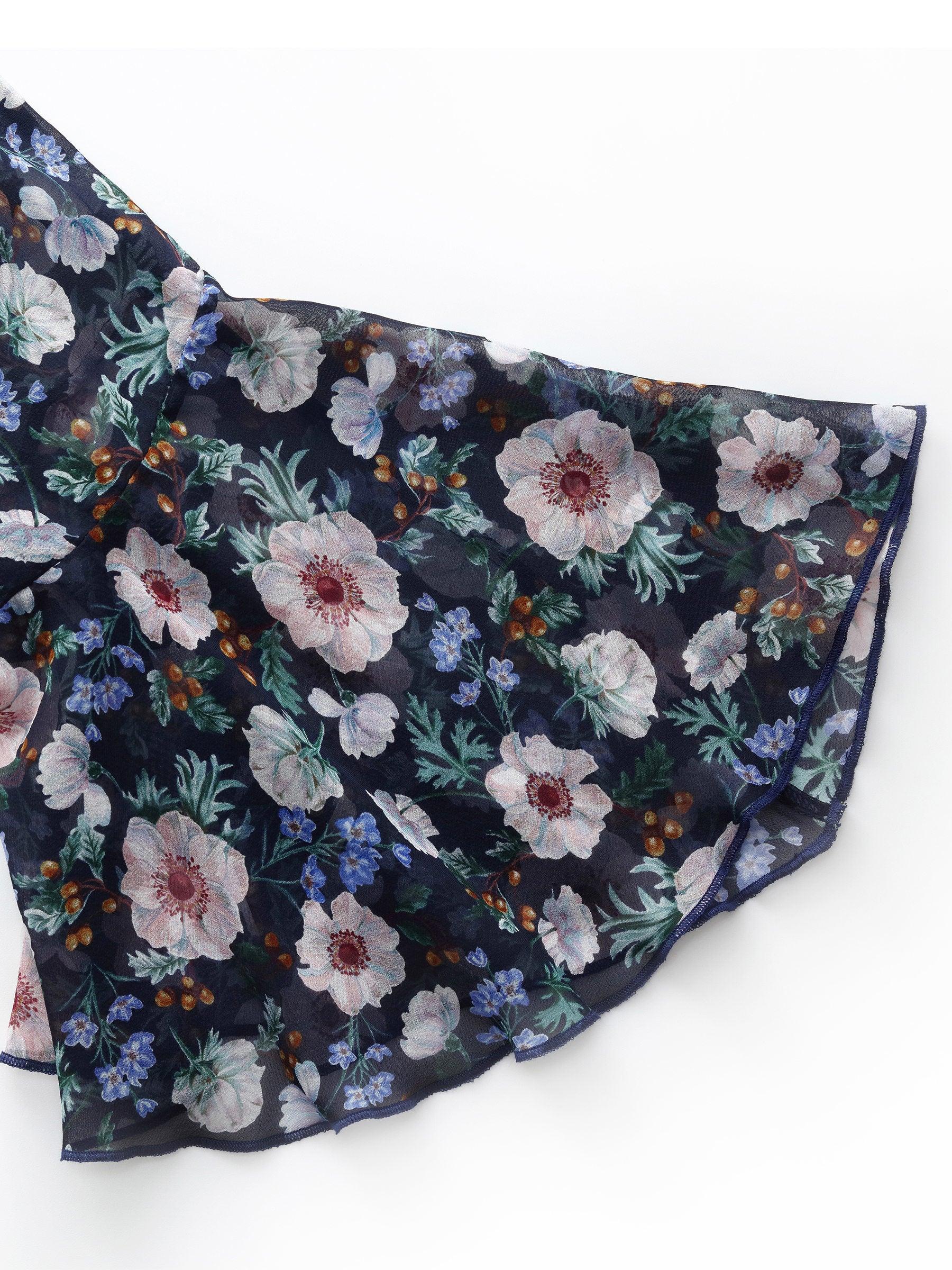 10MM Mulberry Silk Floral Print Women V-Neck Maxi Dress Product Image