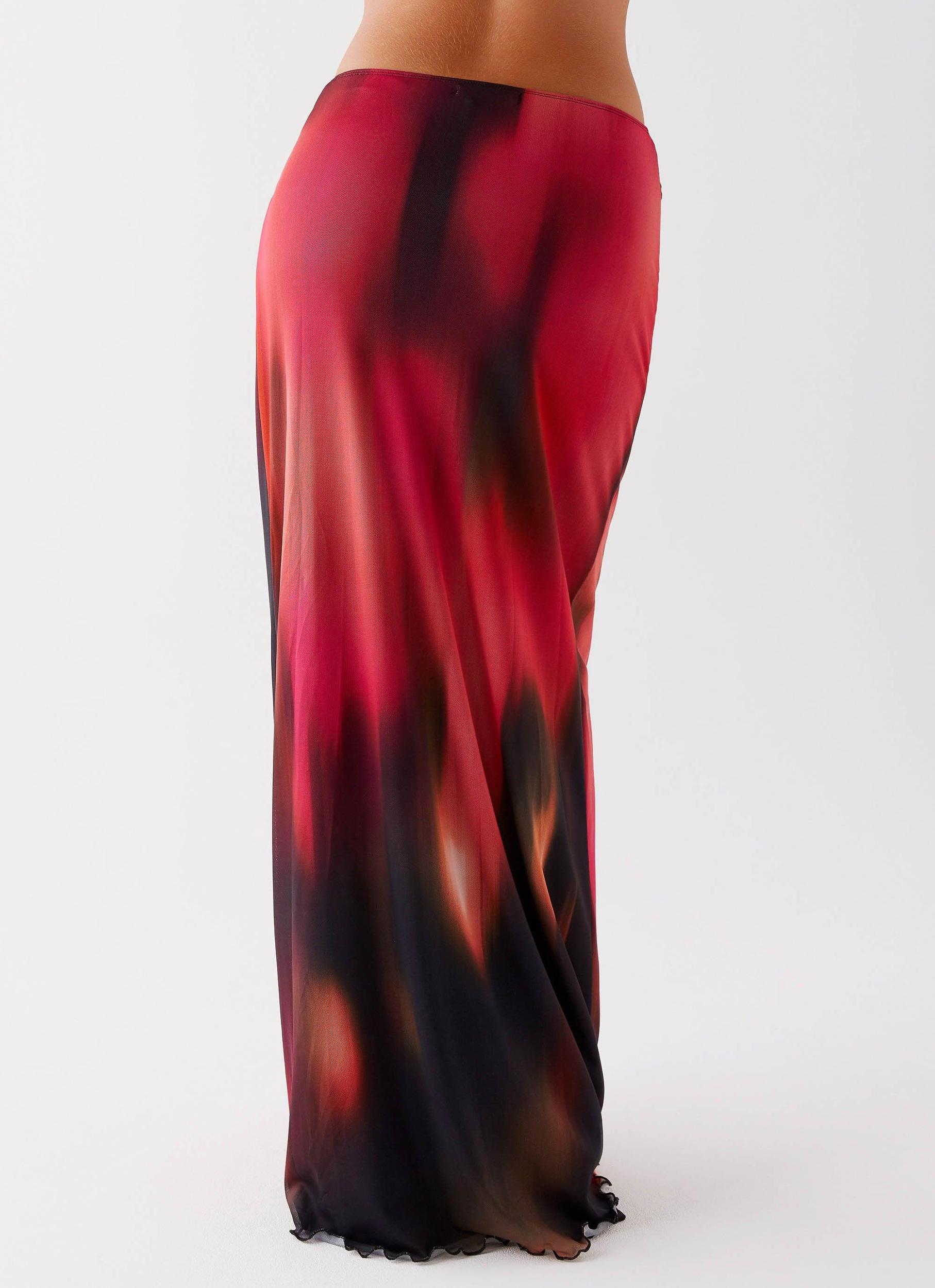 Caprise Maxi Skirt - Pink Print Product Image