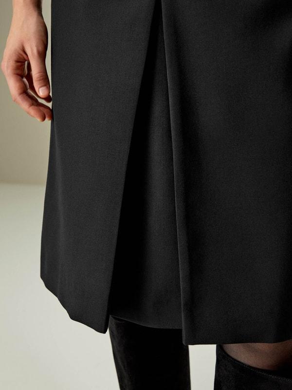 LILYSILK Womens Wool Skirt - Black Wool Silk - Perfect Wardrobe Staples Basic Style Bottoms 16 Product Image