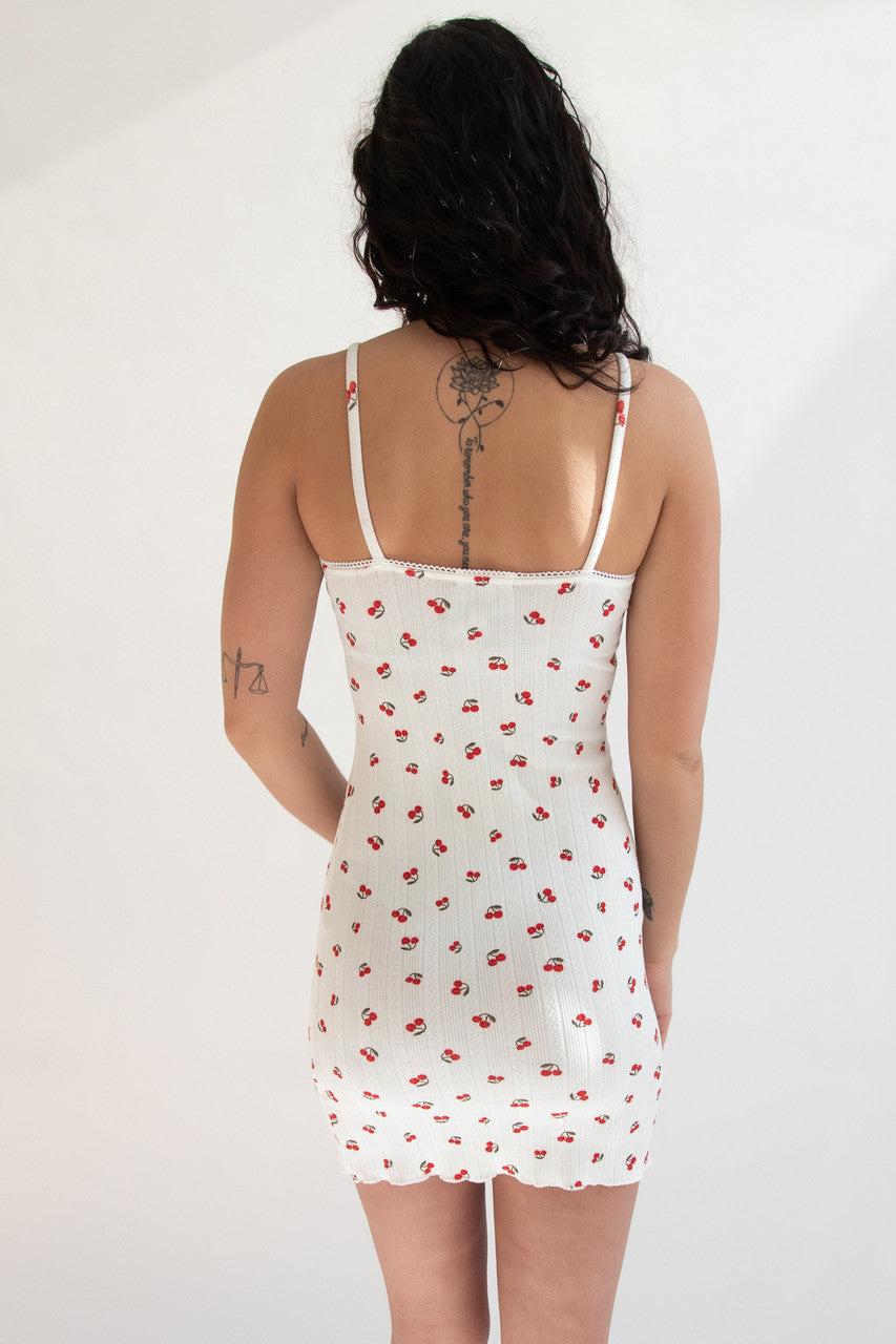Bow Detail Fruit Print Mini Dress Product Image