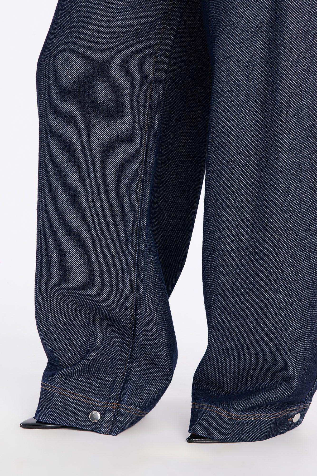 City Pulse Drapey Tie Waist Jogger Jeans - Dark Denim Female Product Image