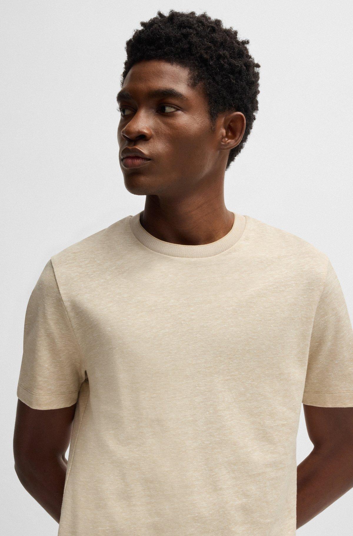 Regular-fit T-shirt in cotton and linen Product Image