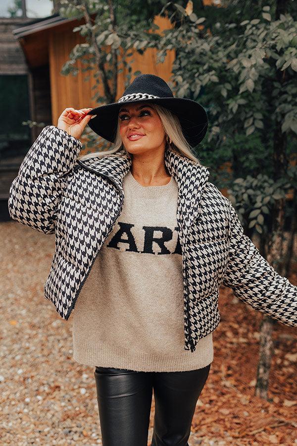 On The Way Houndstooth Puffer Jacket Product Image