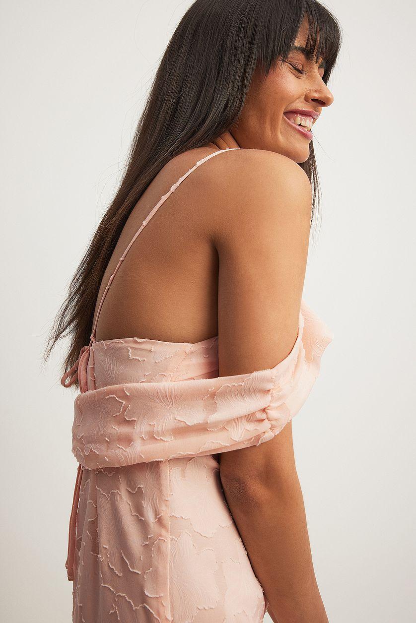 Off Shoulder Jacquard Maxi Dress Product Image