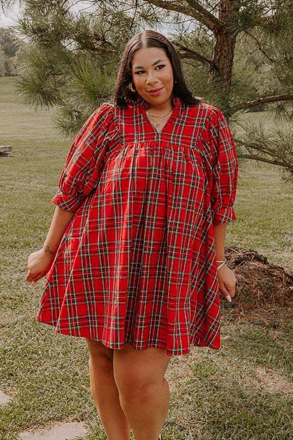 Cheerful Energy Plaid Mini Dress Curves Product Image