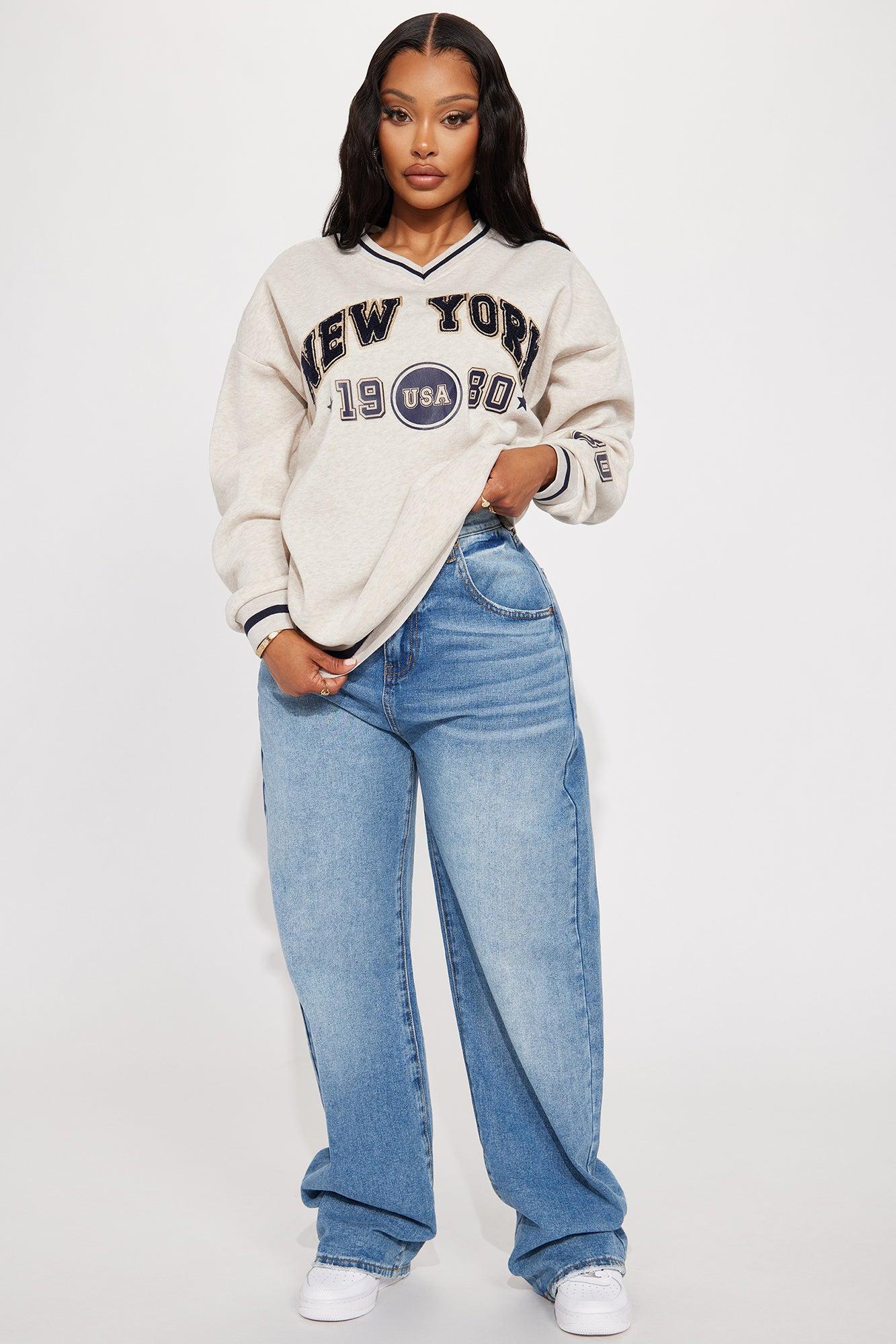 New York Varsity Sweatshirt - Oatmeal Product Image