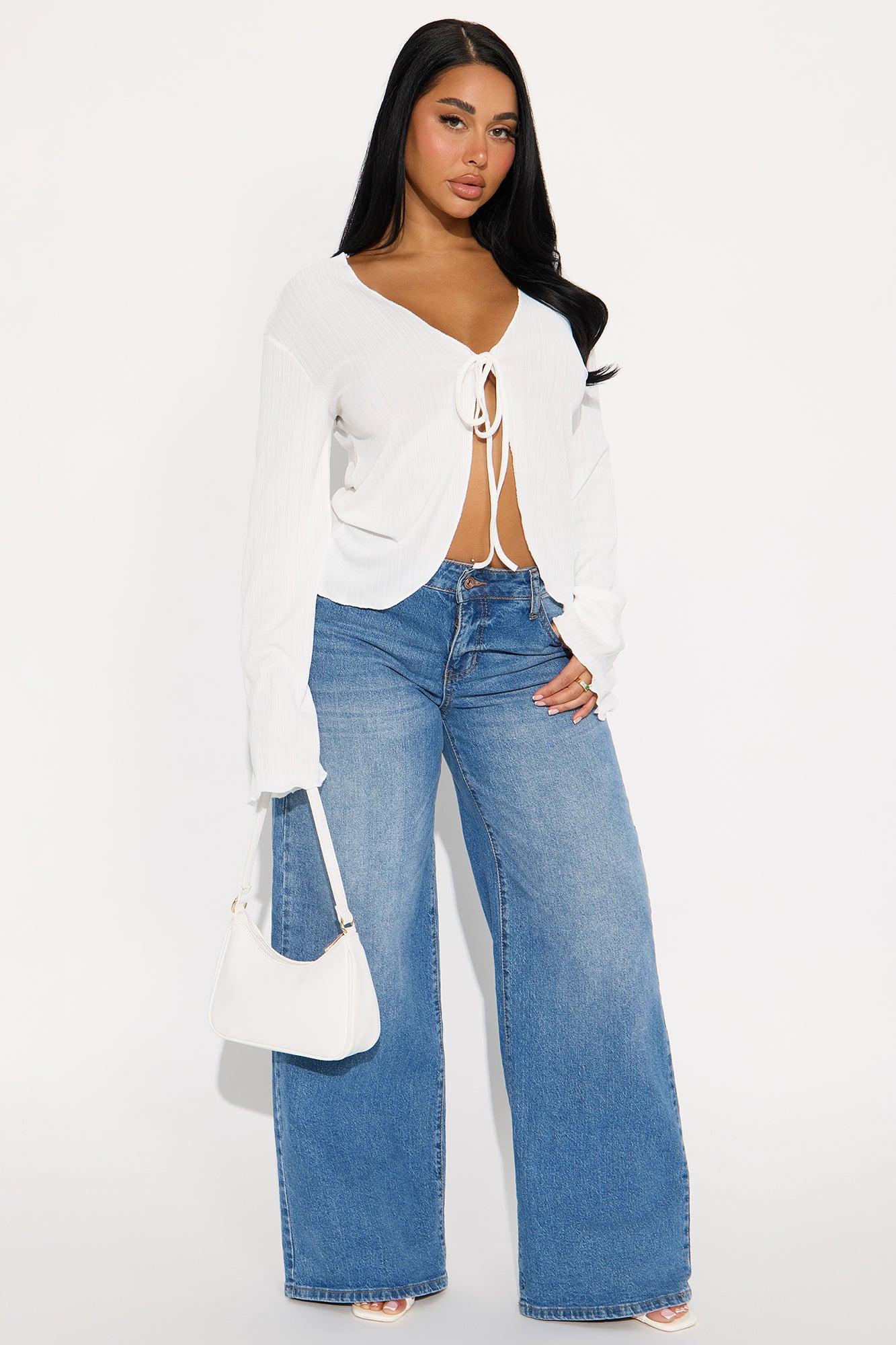 Sunset Cruise Long Sleeve Flyaway Top - Ivory Female Product Image