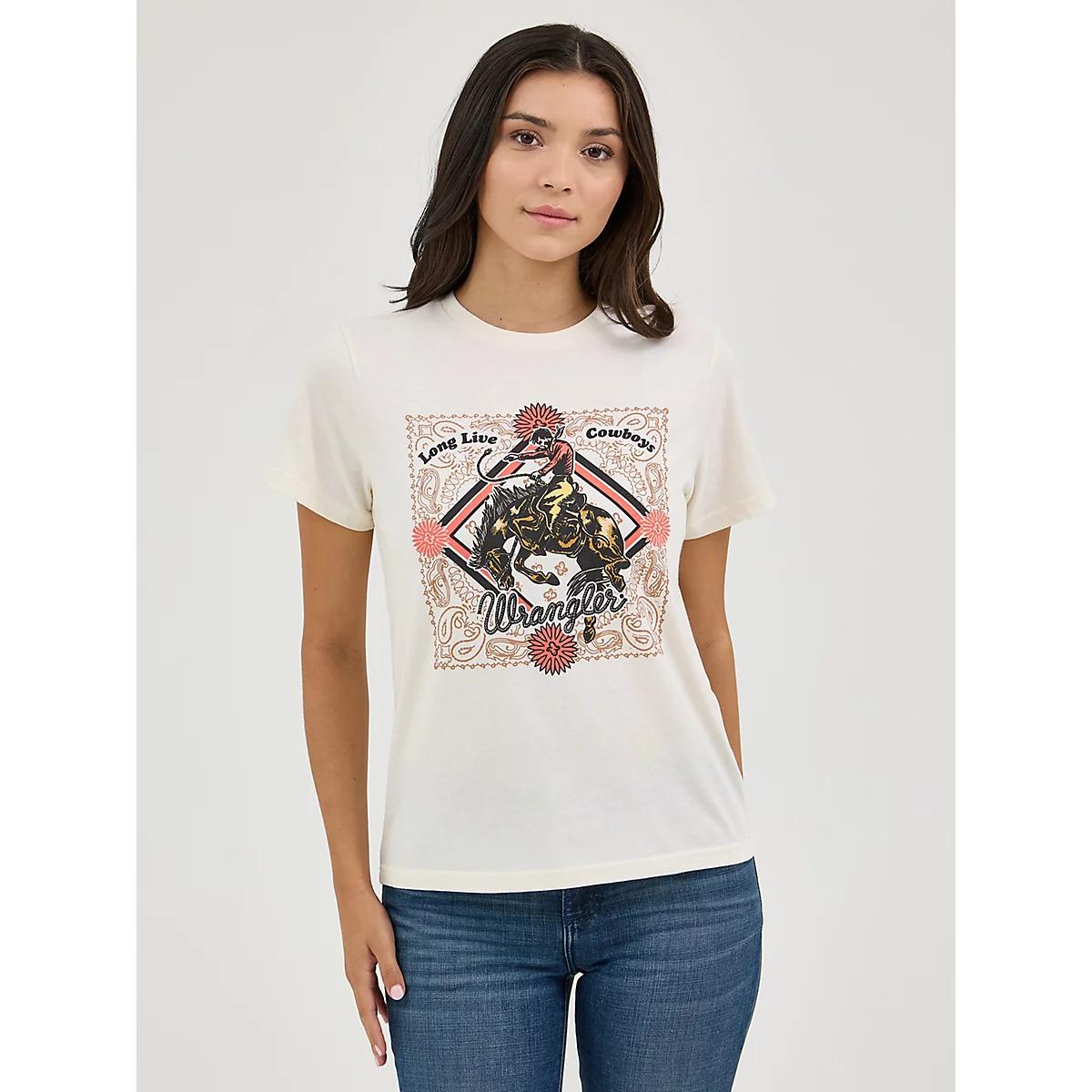 Women's Wrangler Western Graphic Reg Fit Tee in Cement Heather Product Image