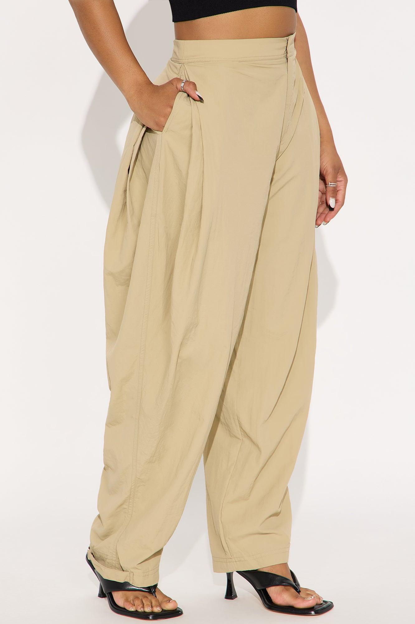Nylon Windbreaker Pant - Taupe Product Image