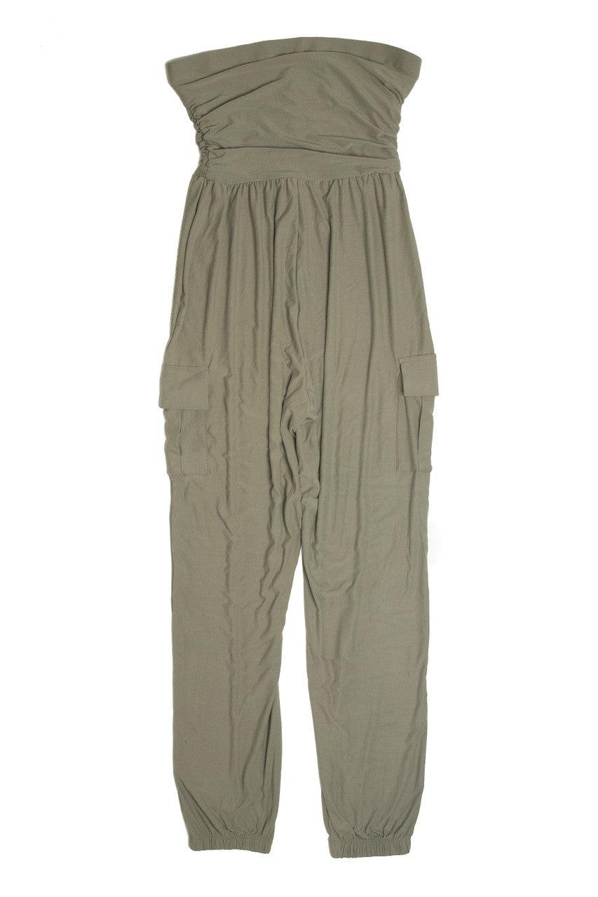 Olive Tube Cargo Jumpsuit Product Image