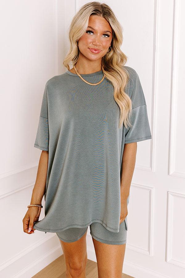 Sweet Serenity Oversized Tee in Charcoal Product Image