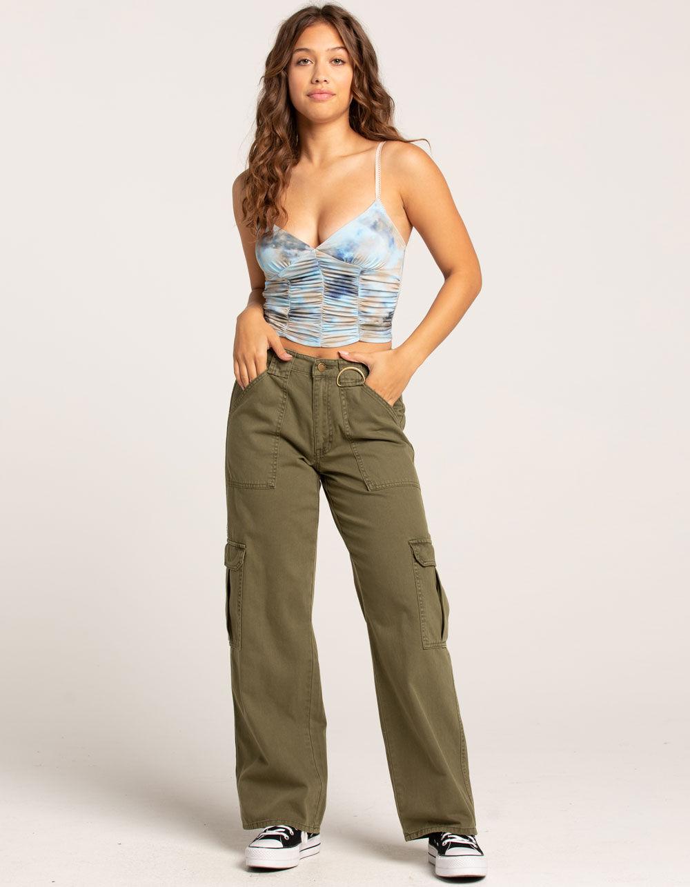 FULL TILT Cinch Tie Dye Womens Cami - BLUE COMBO Product Image