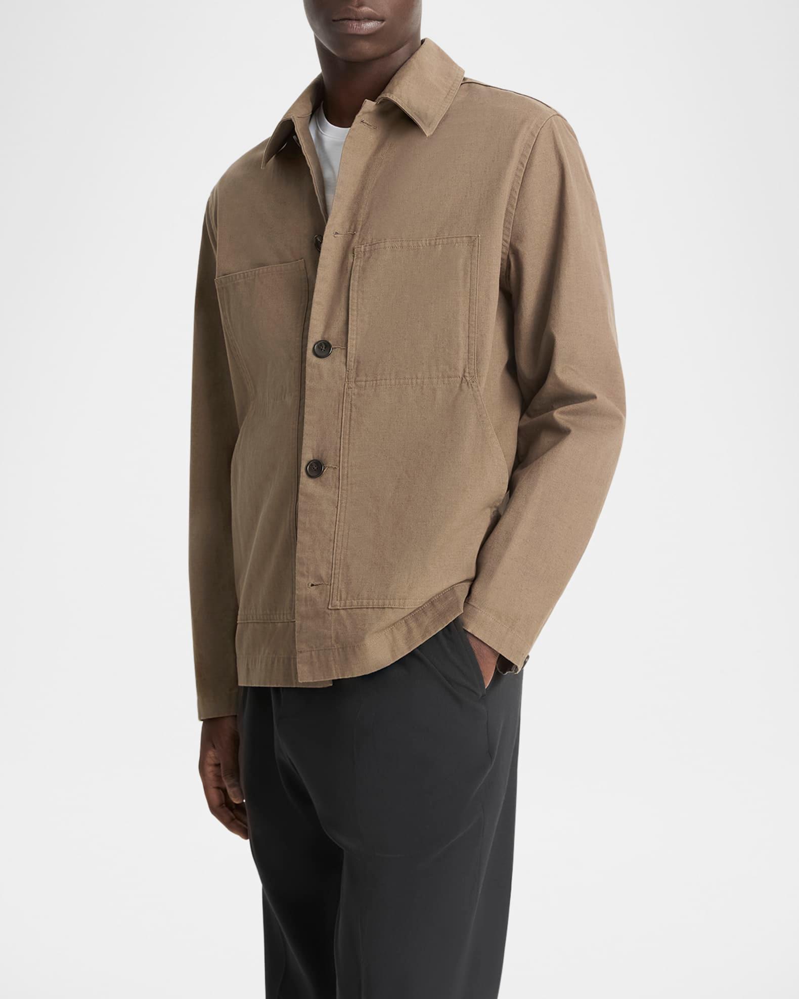 Men's Cotton-Linen Utility Chore Jacket Product Image