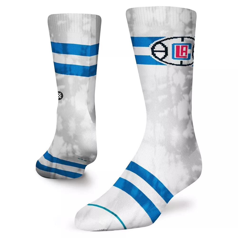Men's Stance LA Clippers Tie-Dye Crew Socks, Size: Large, Team Product Image