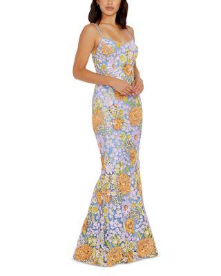 Giovanna Printed V Neck Dress Product Image