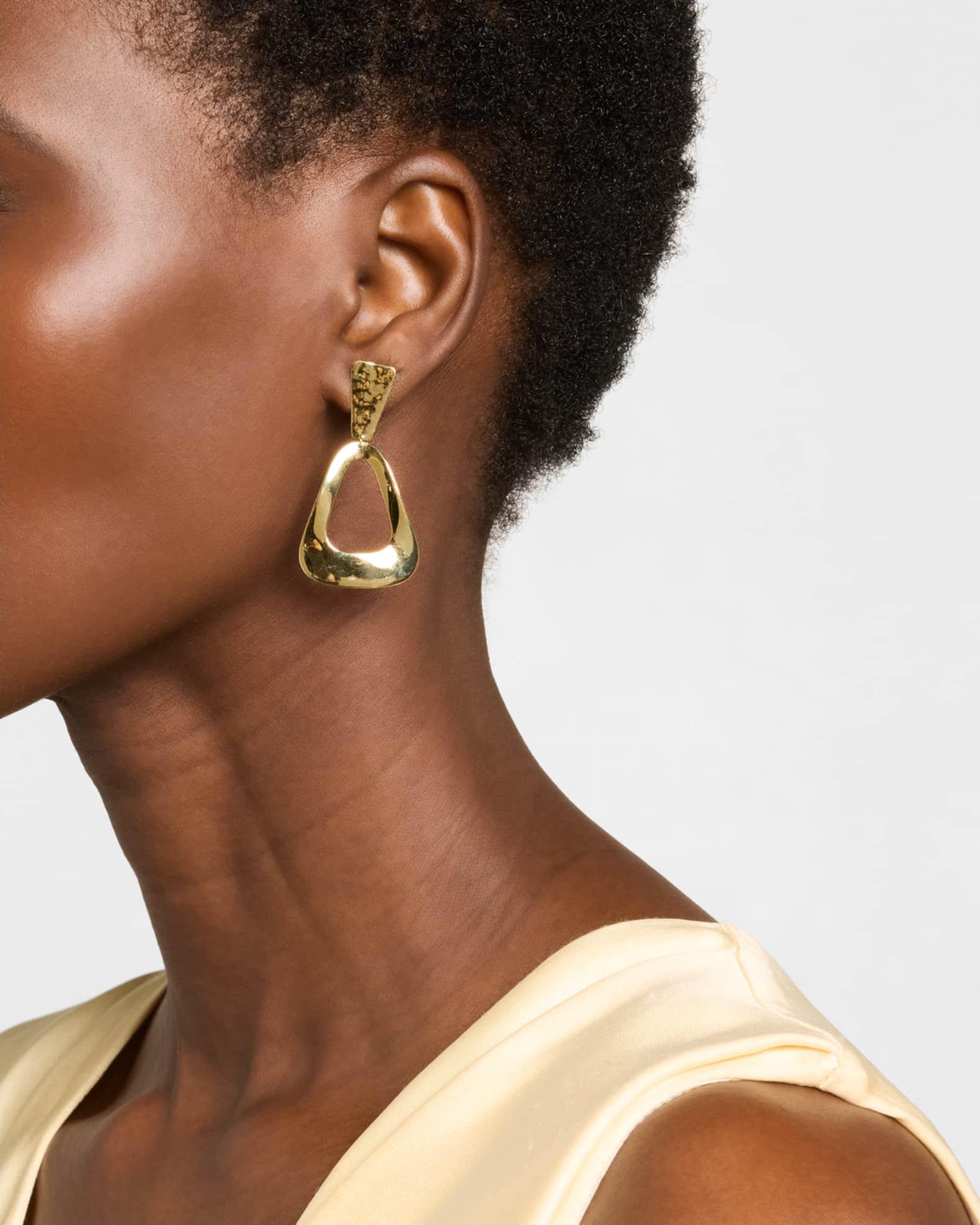 18K Classico Mixed-Texture Open Disc Post Earrings Product Image