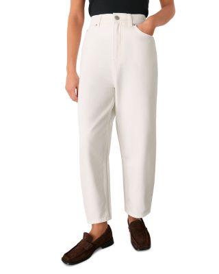 Petites Authentic Barrel Leg Jeans in White Product Image