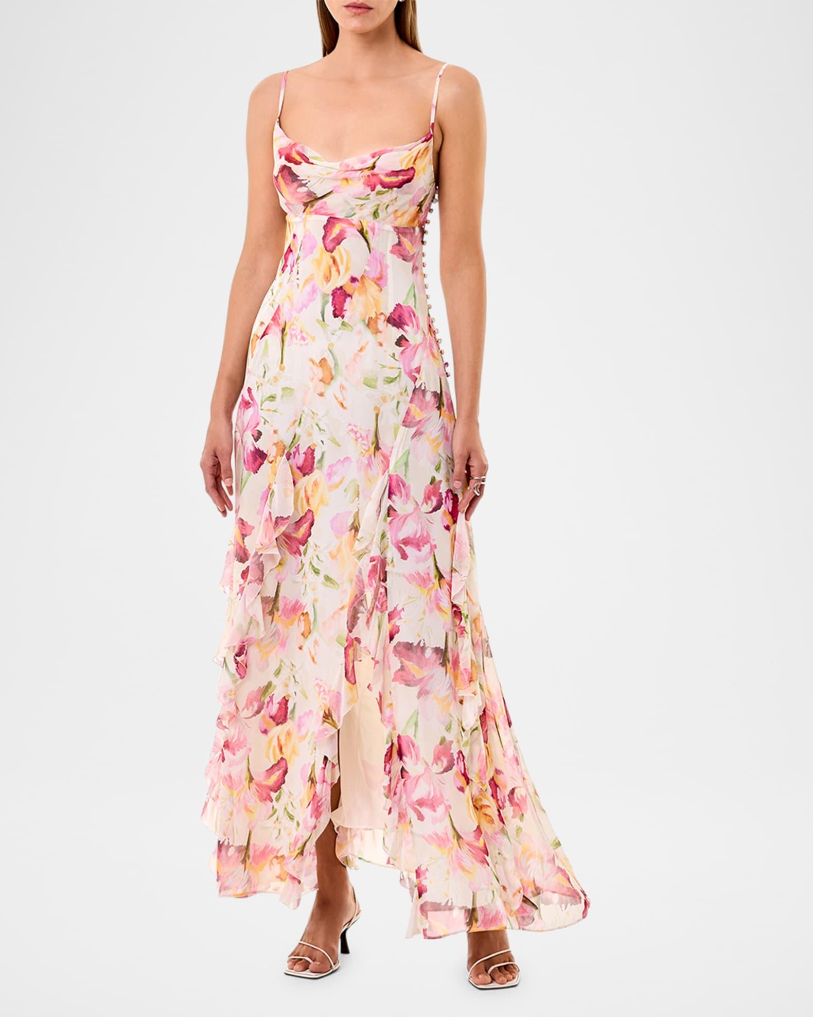 Kamila Floral-Print Ruffle Gown Product Image