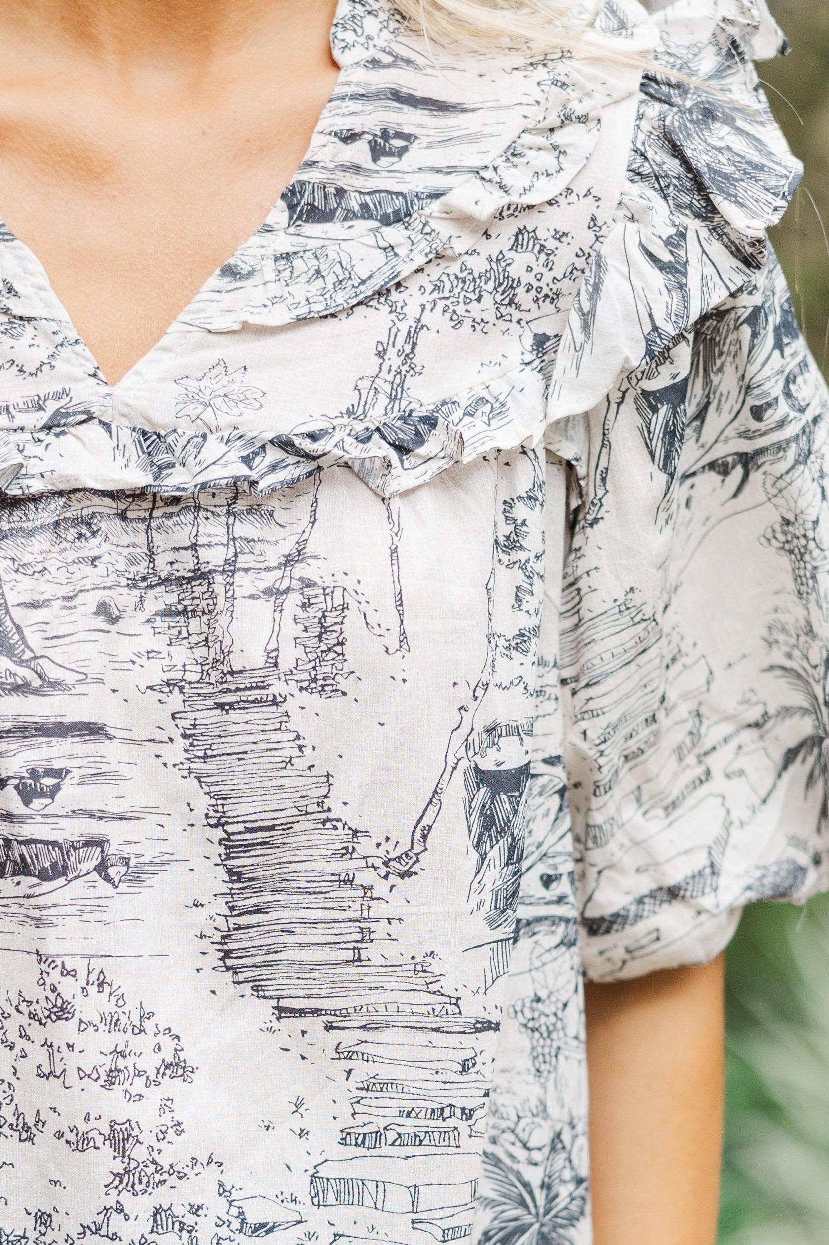 Stay Right Here Black Toile Blouse Female Product Image