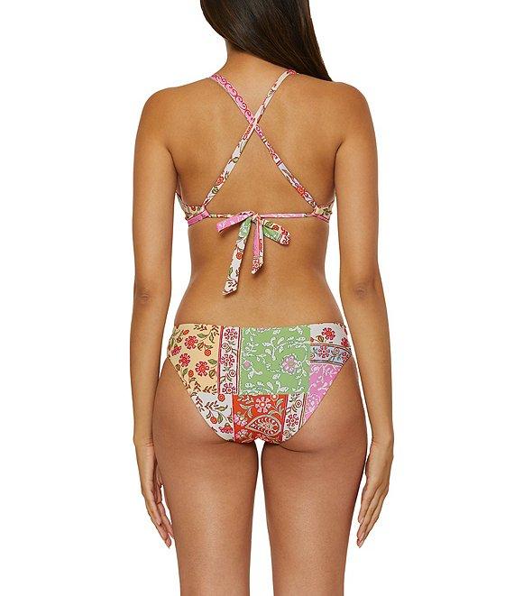 Lucky Brand Seville Color Block Printed Over The Shoulder Swim Top Product Image