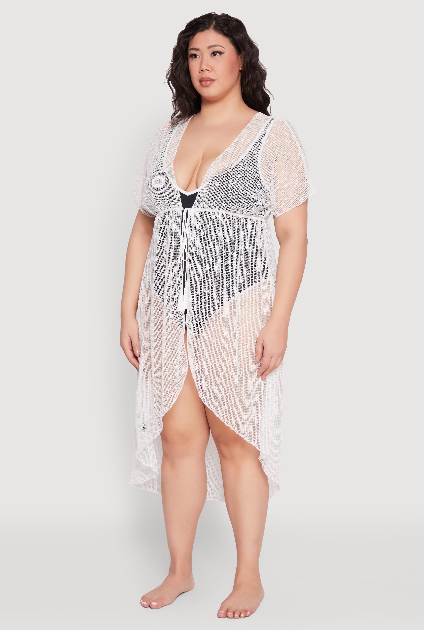 Popcorn Knit Tie Front Cover Up Kimono Female Product Image