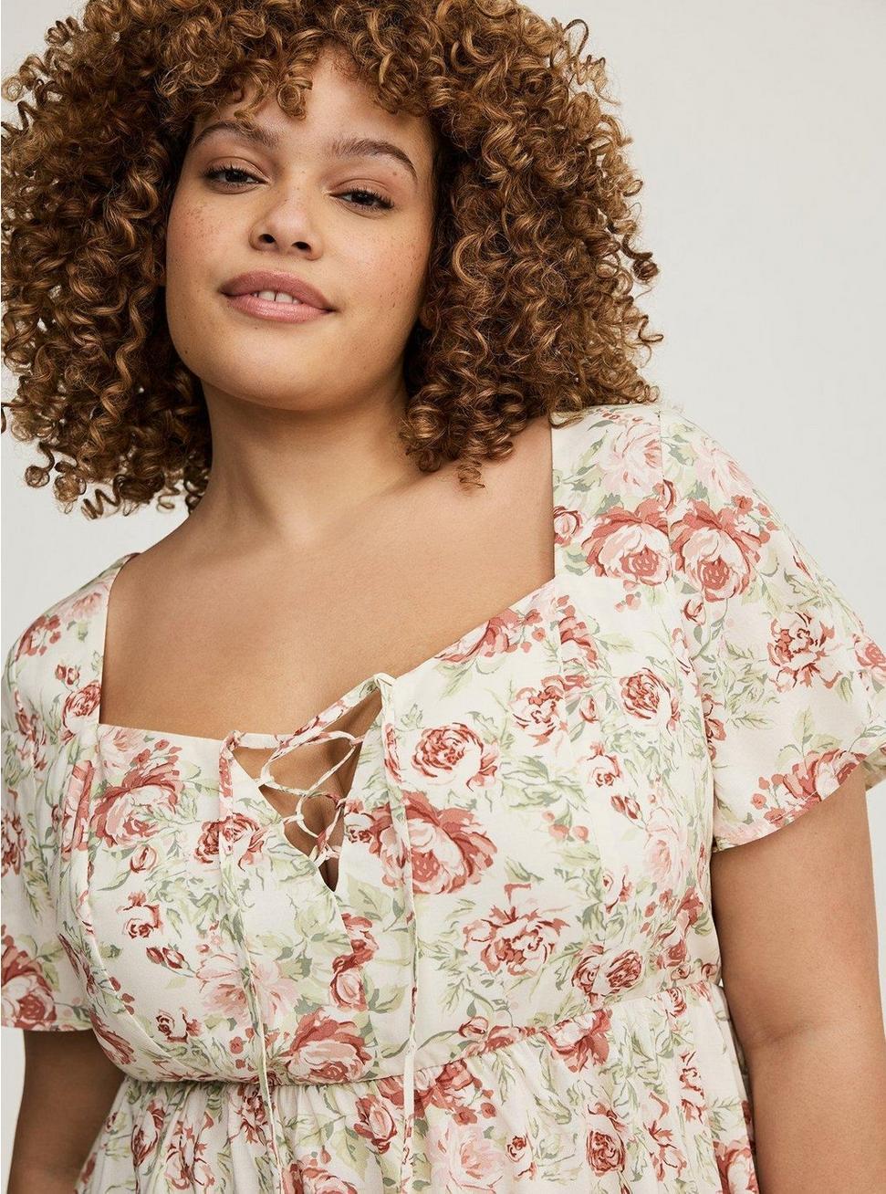 Babydoll Lace-Up Top Product Image