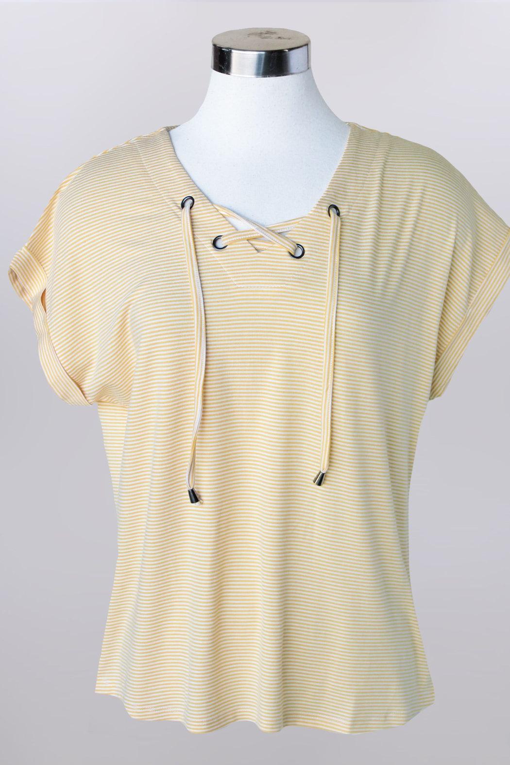 Thin striped cap sleeve top Product Image
