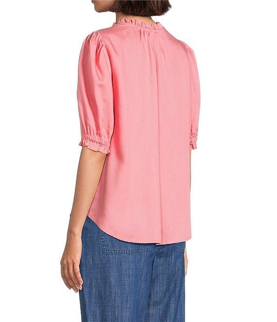 Nurture Elbow Sleeve Notch Neck Top Product Image