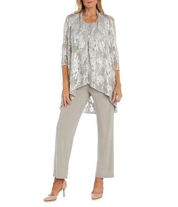 R & M Richards 3/4 Sleeve Scoop Neck 3-Piece Pant Set Product Image