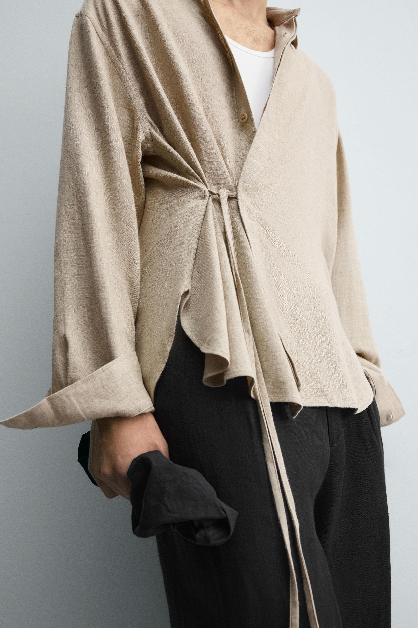 LINEN - VISCOSE TIE SHIRT Product Image