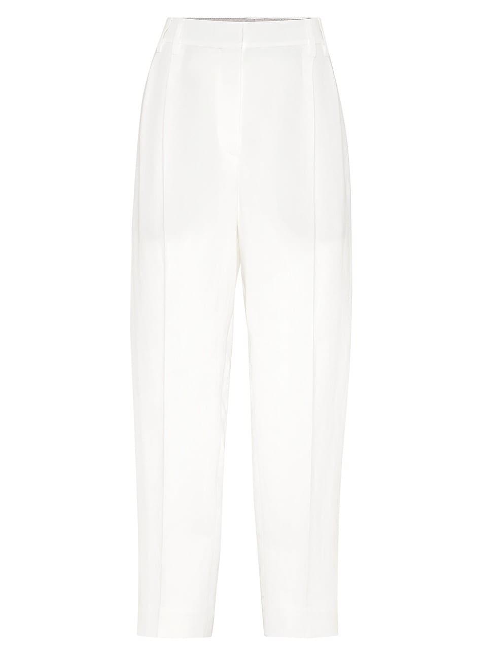 Womens Viscose and Linen Fluid Twill Slouchy Trousers Product Image